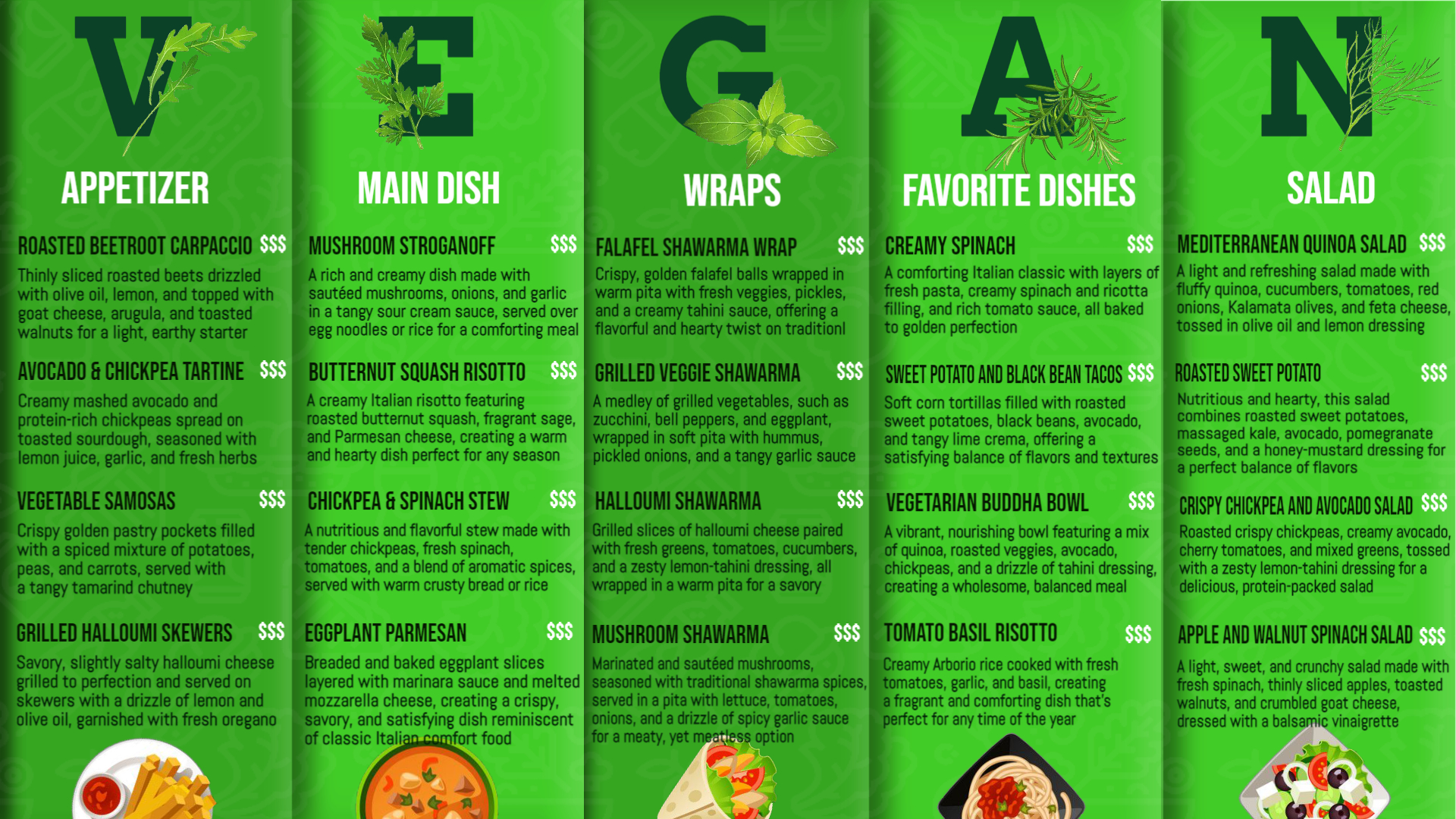 Flavorful Vegan Feast Menu