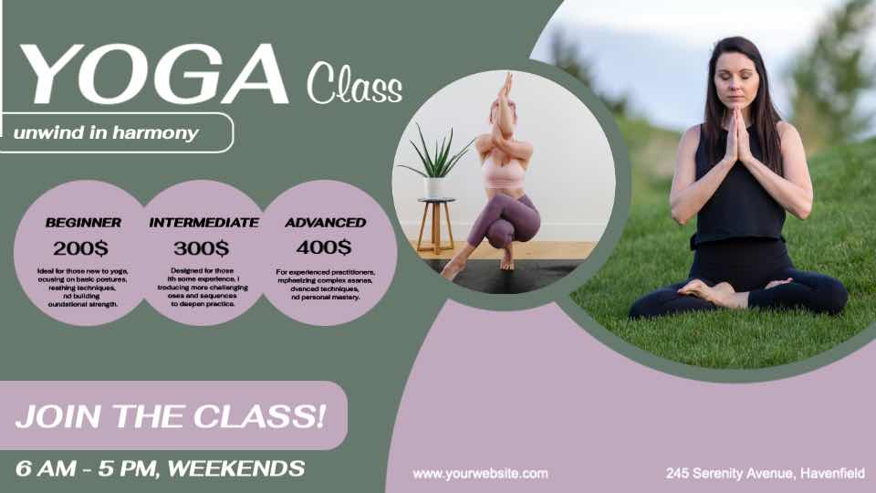 Yoga Class Enrollment Template
