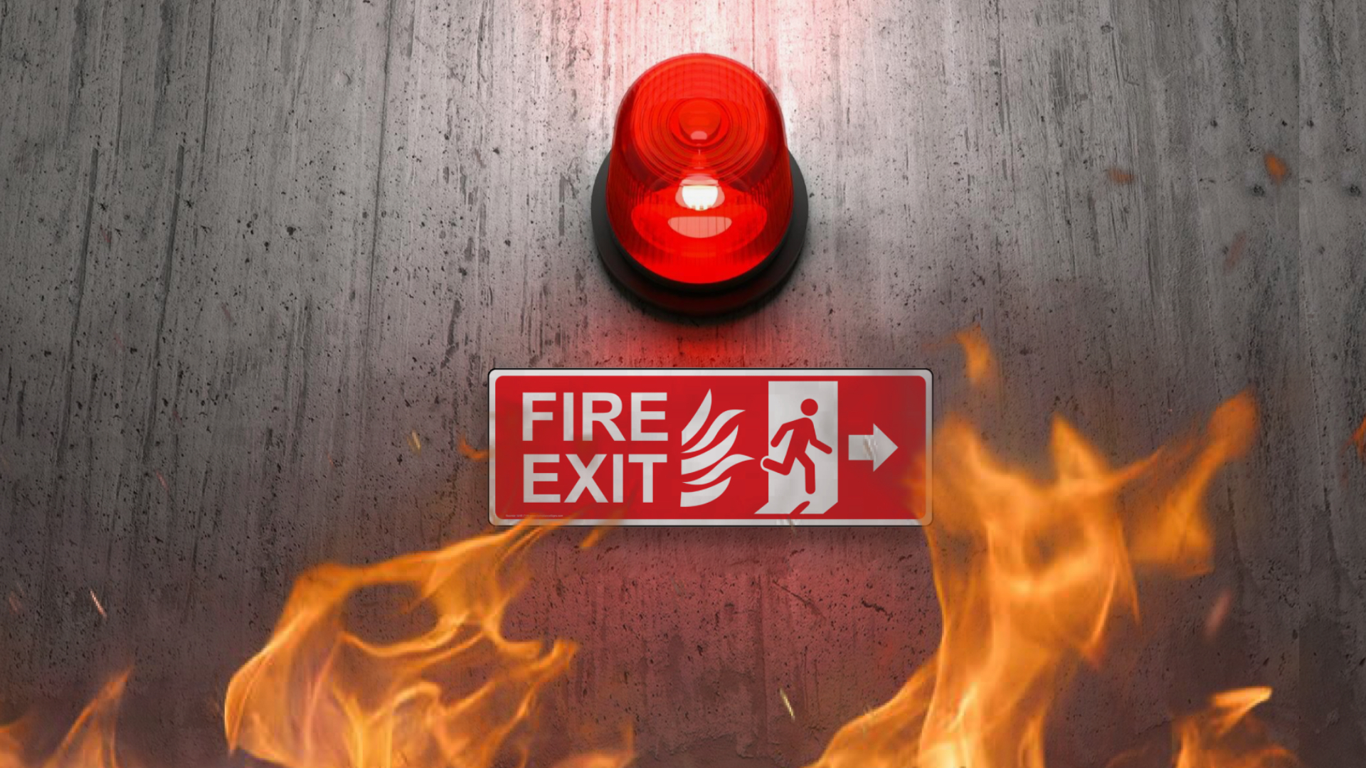 Fire Exit Emergency Alert Display