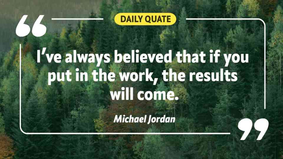 Results Through Hard Work Quote Template
