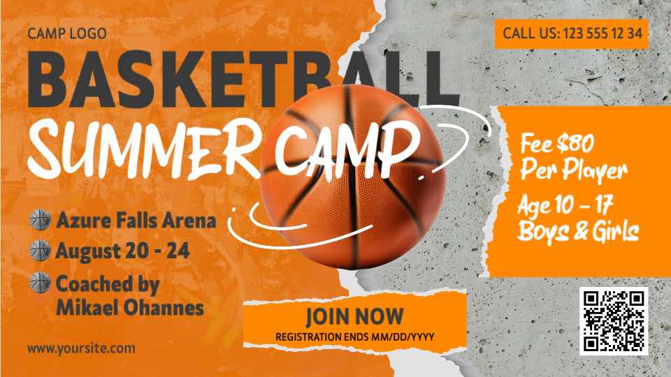Basketball Camp Registration Flyer