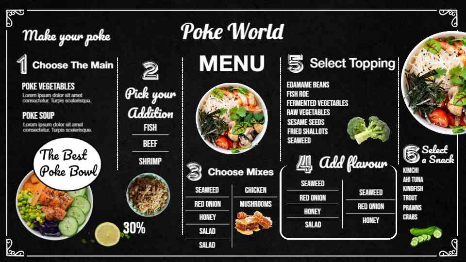 Customizable Poke Bowl & Asian Fusion Menu