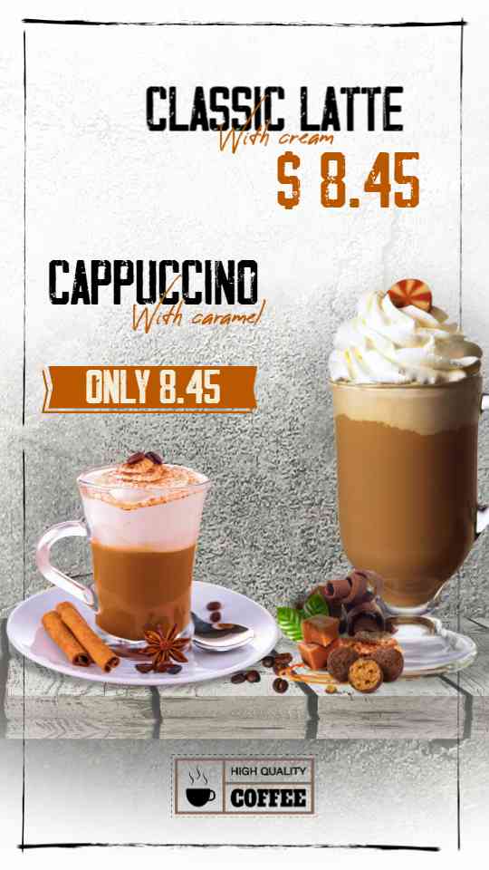Rustic Café Latte & Espresso Display