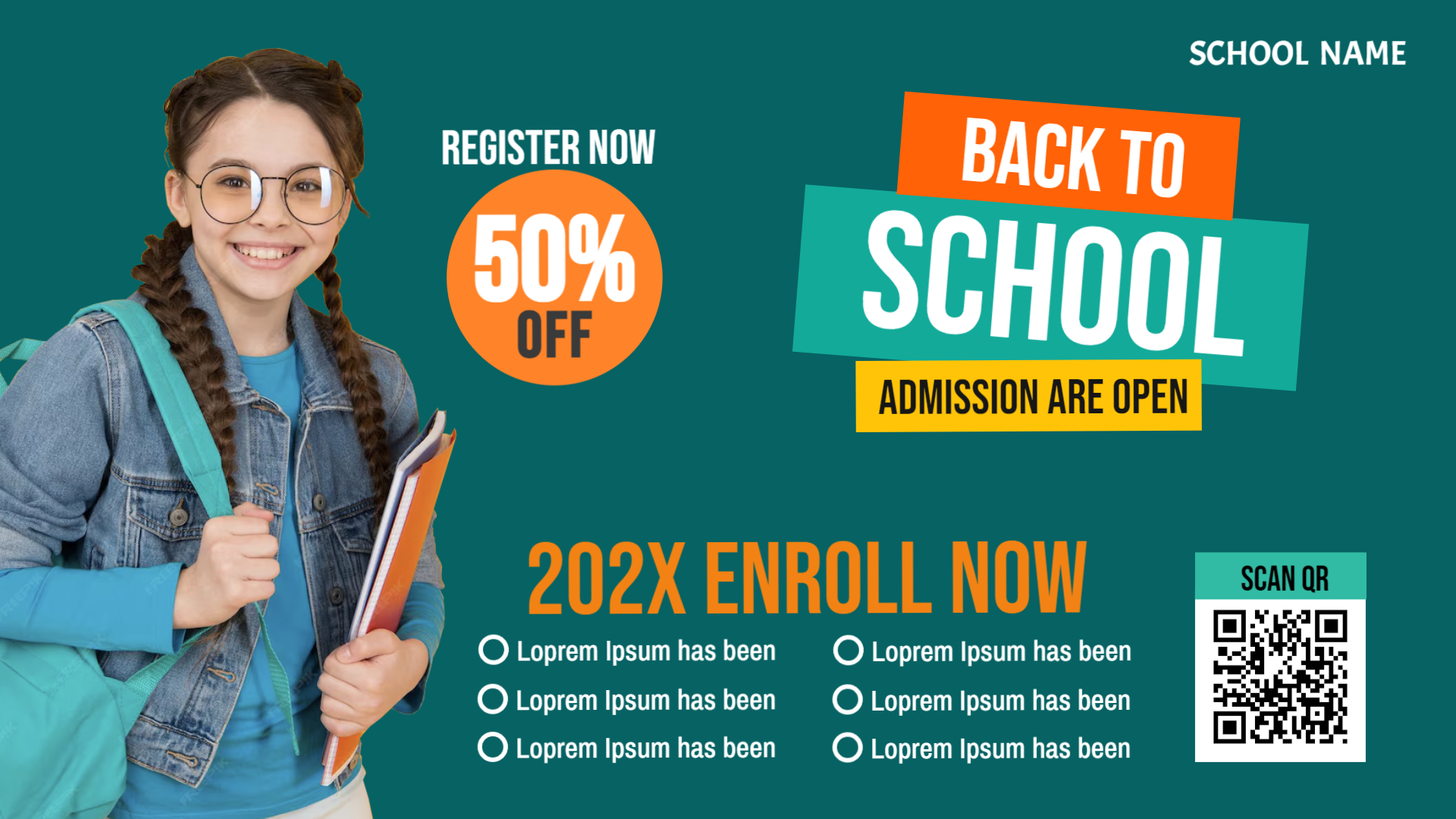 Back to School Enrollment Promo Flyer