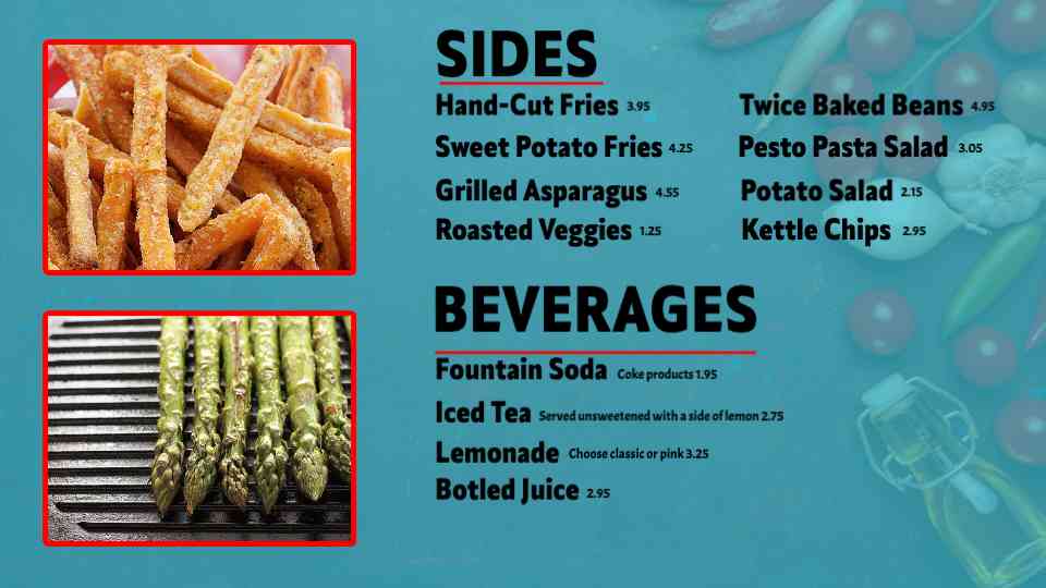 Classic Burger & Sides Menu Template