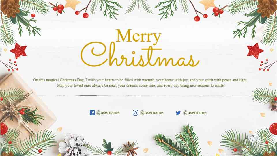 Editable Merry Christmas Greeting Card
