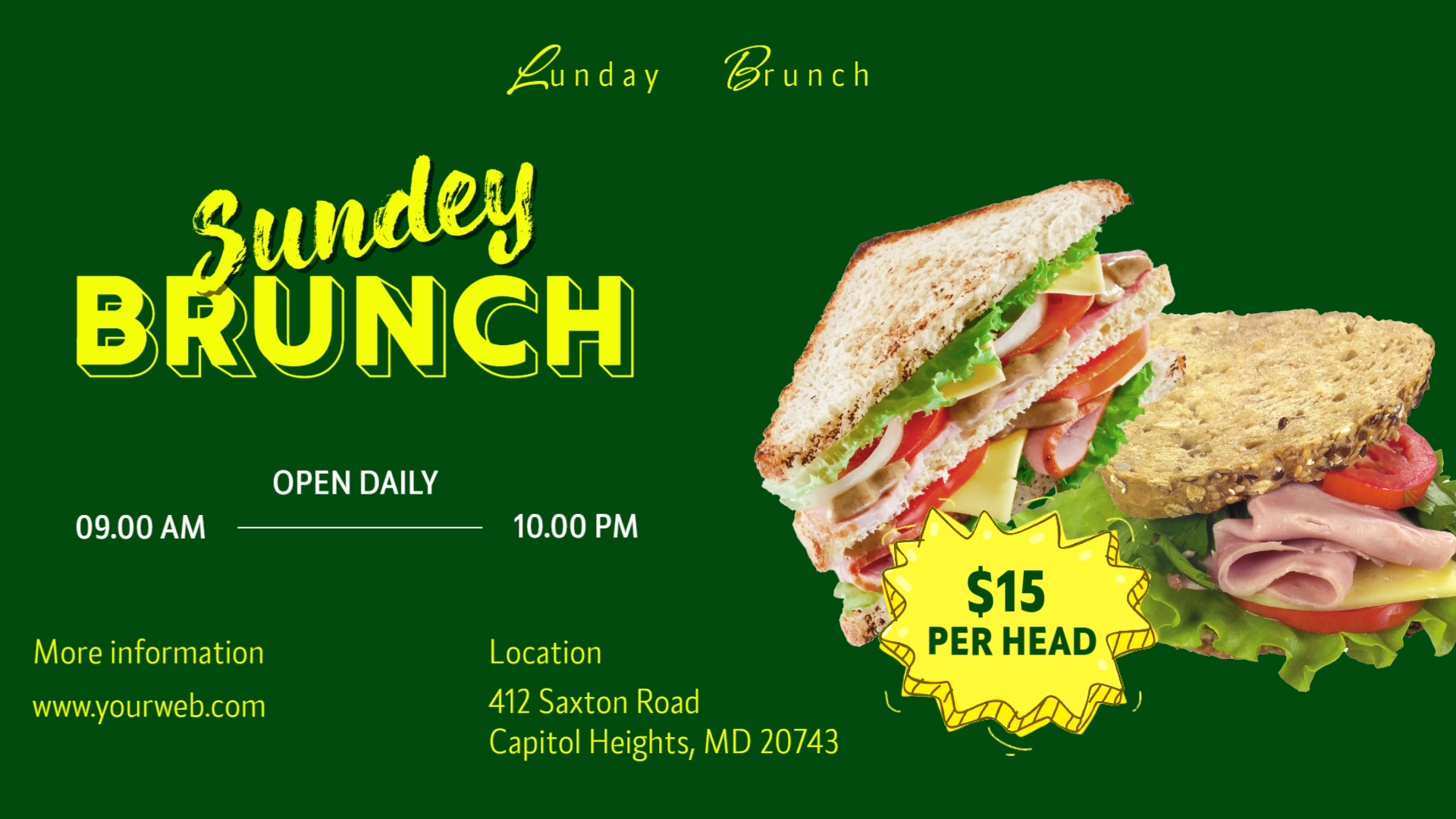 Sunday Brunch Special & All-Day Dining