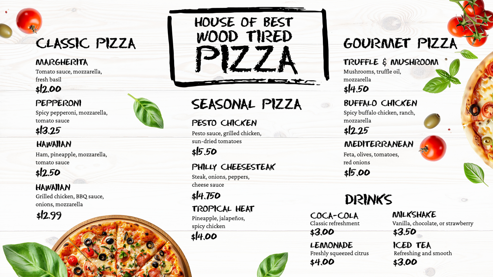 Gourmet Pizza Display
