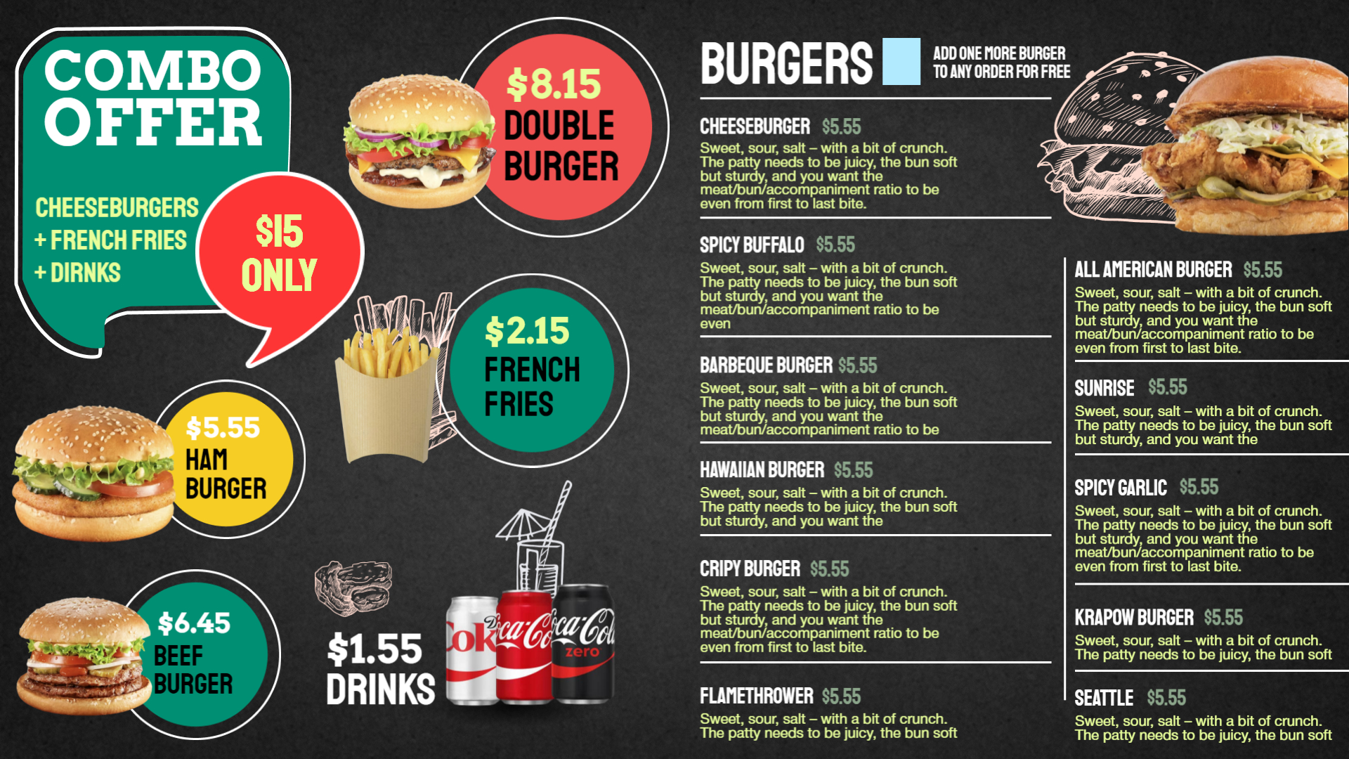 Burger Combo Meal Deal Flyer Templates