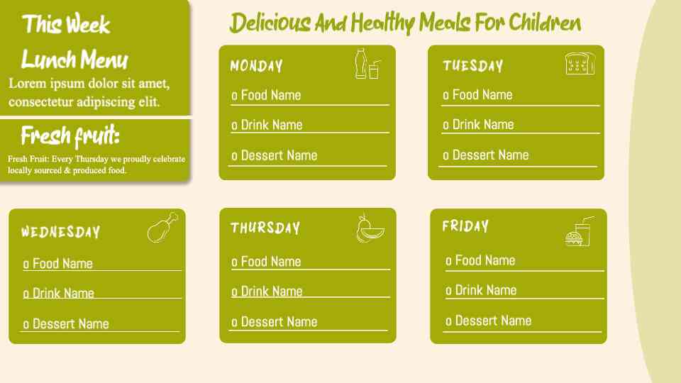 Weekly Healthy Kids’ Lunch Menu Planner – Customizable Meal Plan Template