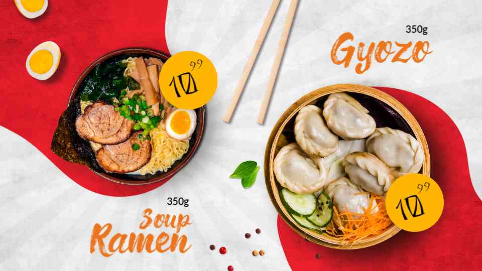 Authentic Ramen & Dumpling Menu Display