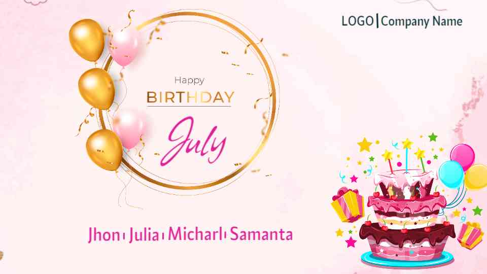 Gold Balloon Birthday Celebration Template