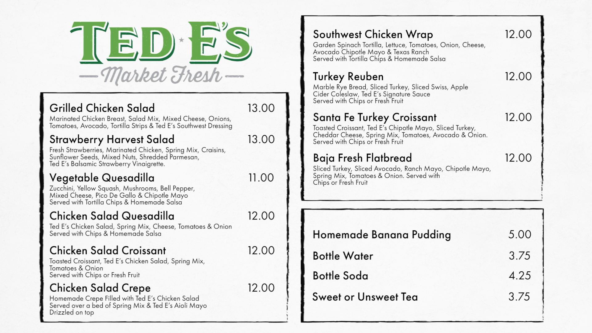 Fresh Bites & Gourmet Wraps Menu