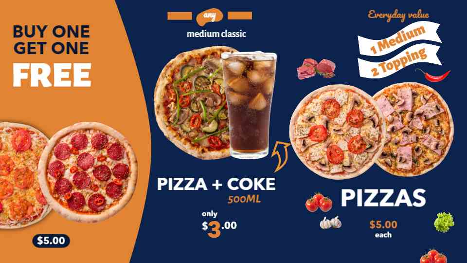 Bestseller Pizza Menu Showcase | AIScreen