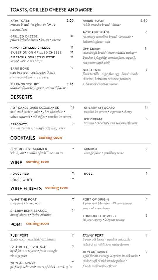 Modern Café Brunch & Beverage Menu