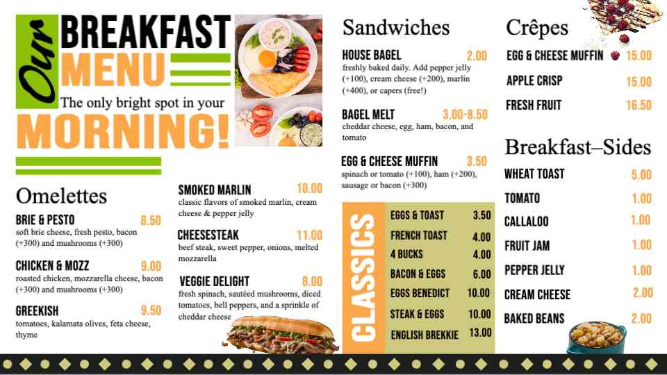 Breakfast Delights & Signature Plates