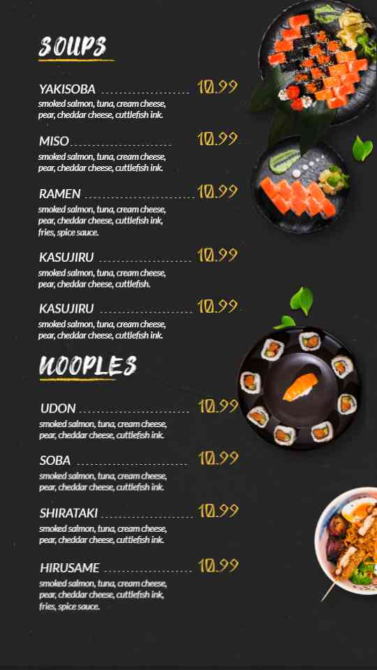Luxury Sushi & Ramen Menu Display | AIScreen