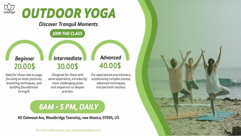 Outdoor Yoga Class Promotion Template