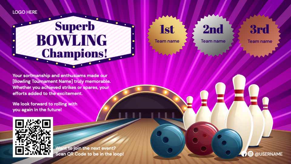 Bowling Champions Celebration Poster