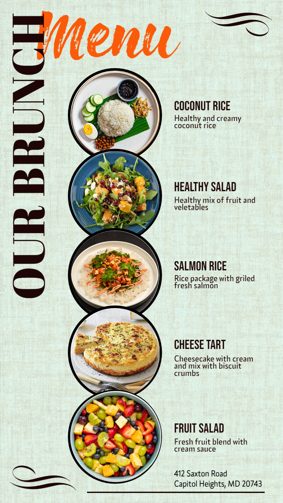 Wholesome Brunch & Fresh Meal Selections