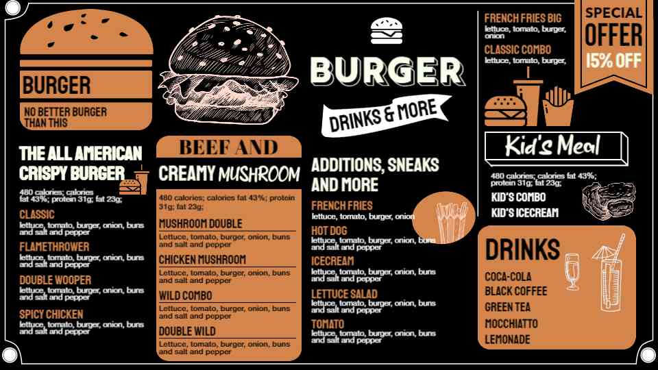 Retro Burger & Snack Shack Menu