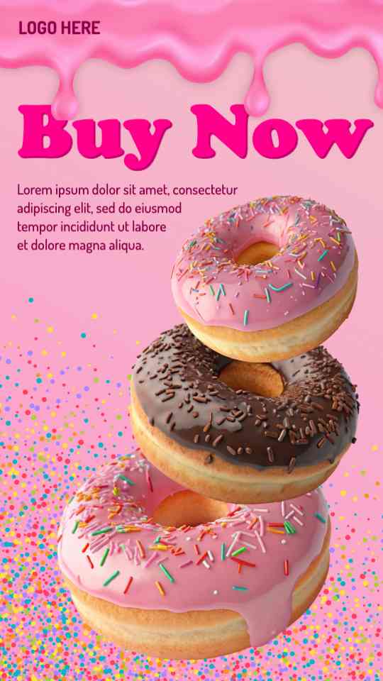 Colorful Donut Delight Sale Banner