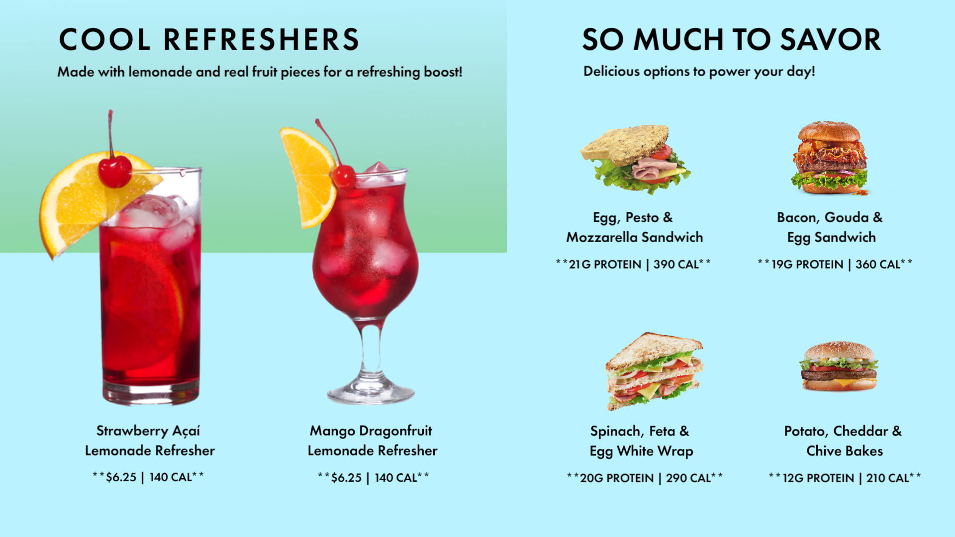 Airport Café & Refreshments Menu Display