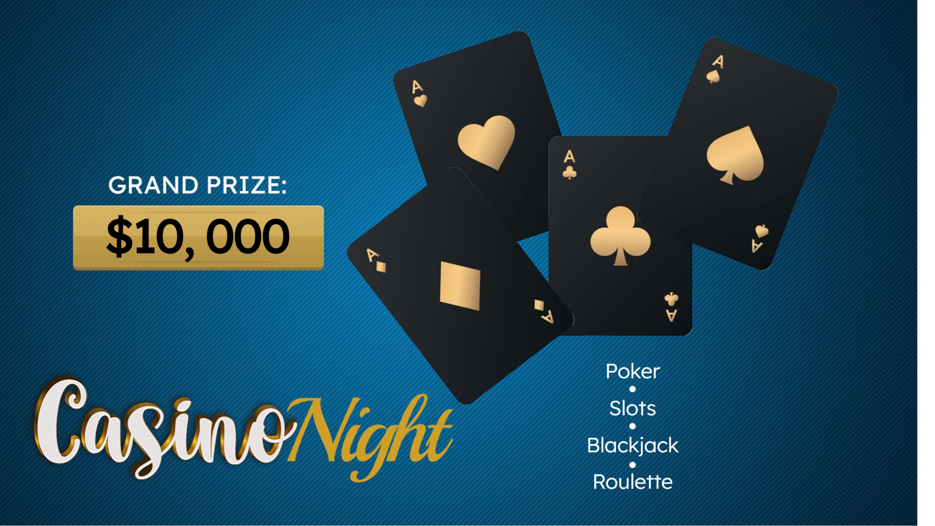 Casino Night Flyer Template – Roulette, Poker & Blackjack Design