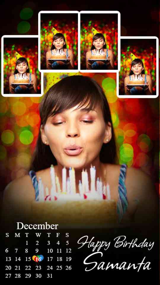 Birthday Calendar Collage Template