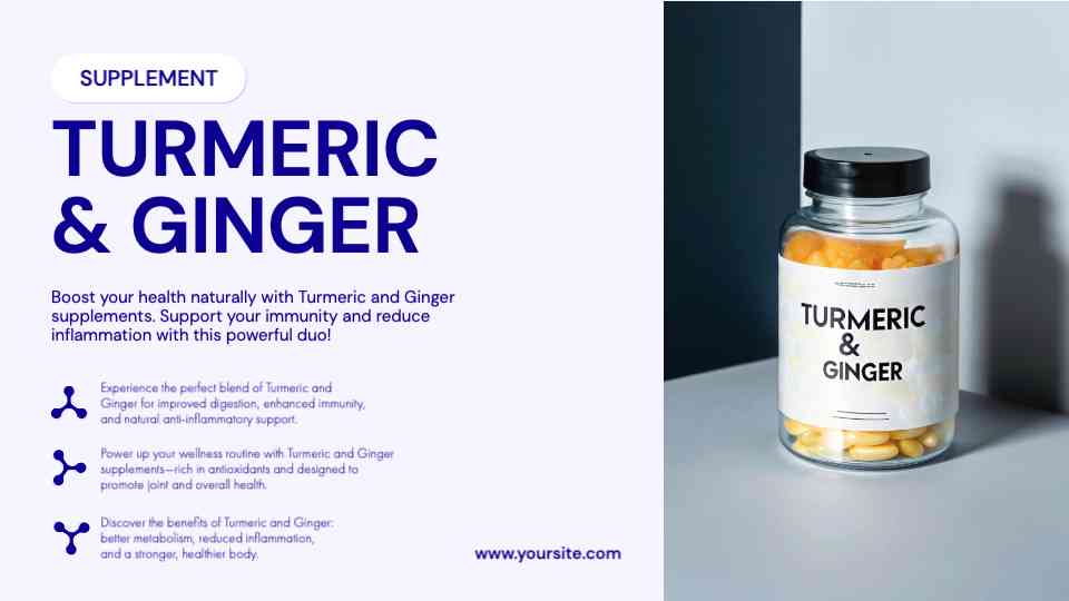 Turmeric and Ginger Health Supplement Flyer Template