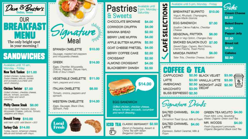 Fresh Start Breakfast & Bakery Menu