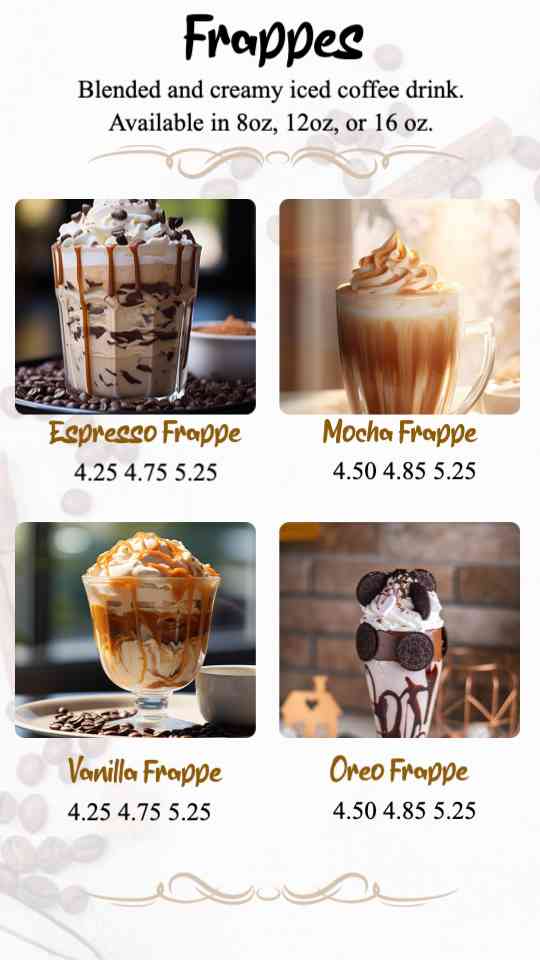Premium Café Beverage Menu Template