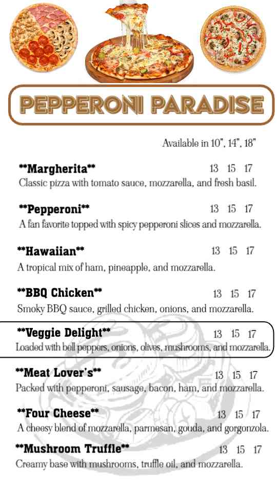 Pepperoni Pizza Specials Display