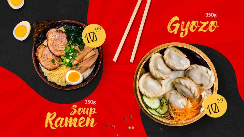 Bold Ramen & Dumplings Menu Display