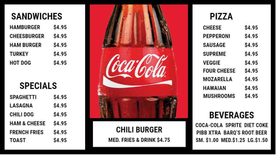Coke Menu Center
