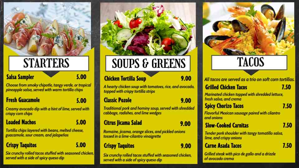 Fresh Starters & Taco Delights