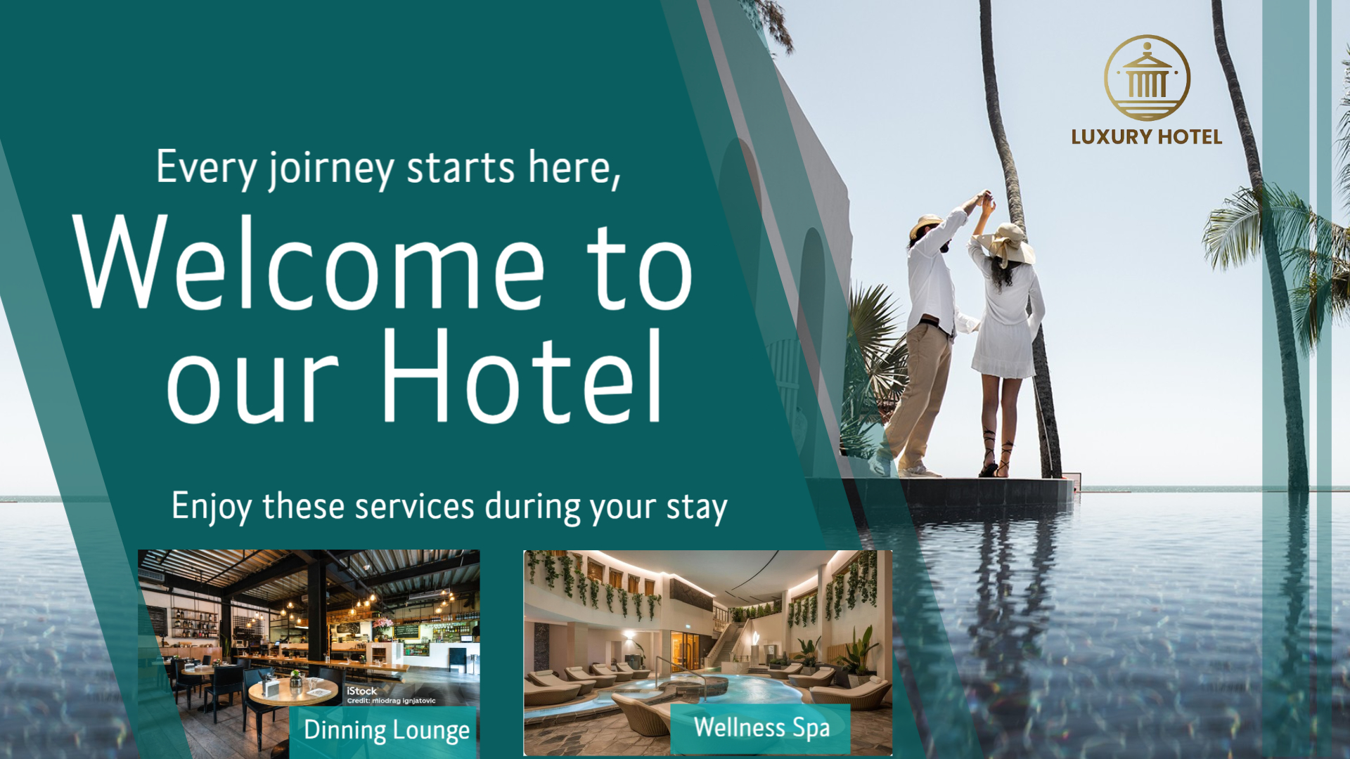 Modern Hotel Welcome Screen Template – Digital Signage Design