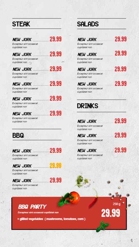 Smokehouse Grill & Steak Menu