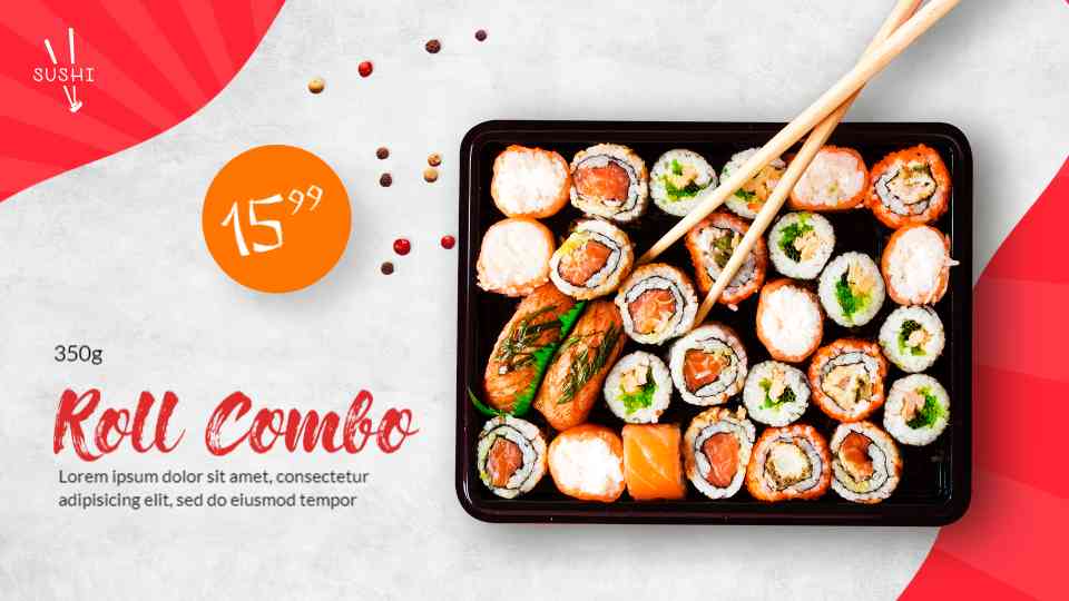 Signature Sushi Roll Menu Display