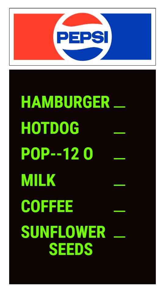 Vintage Snack & Beverage Specials Menu