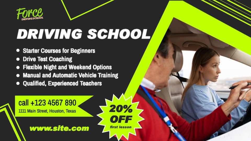 Driving School Promotion Flyer – Affordable Lessons