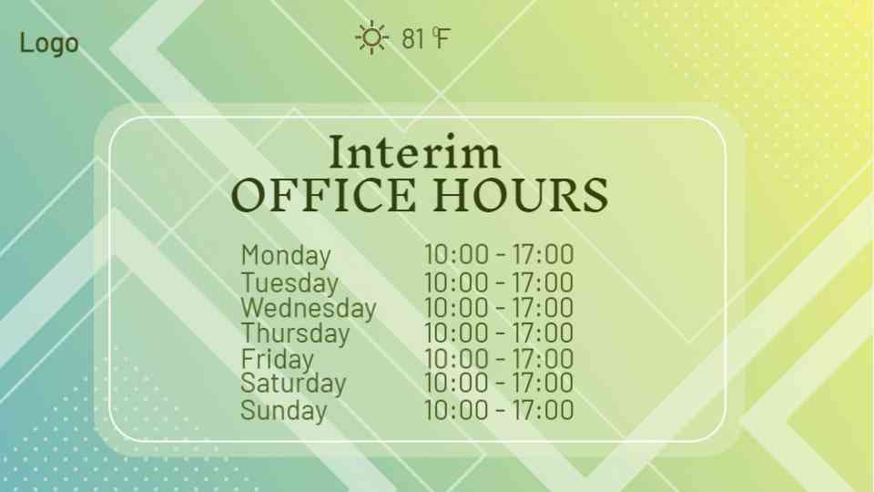 Interim Office Hours Schedule