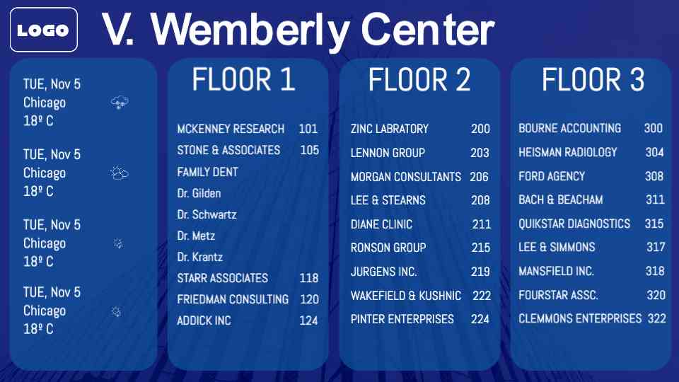 Corporate Office Directory Flyer Templates