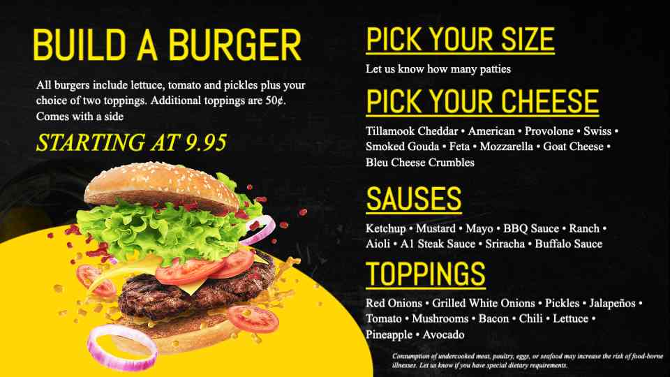Build-Your-Own Burger Menu Template