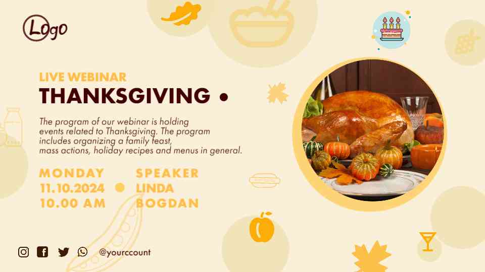 Editable Thanksgiving Webinar Event Template