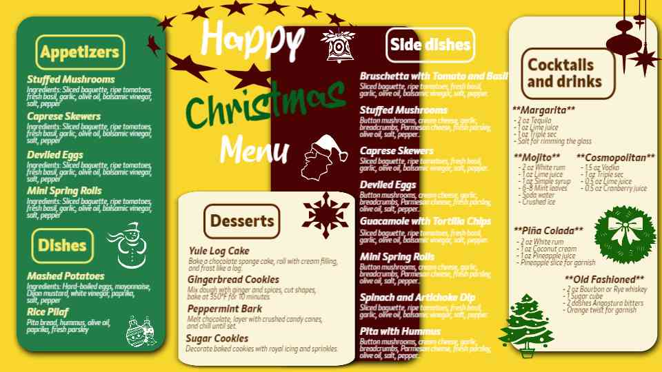 Festive Christmas Menu Planner Template