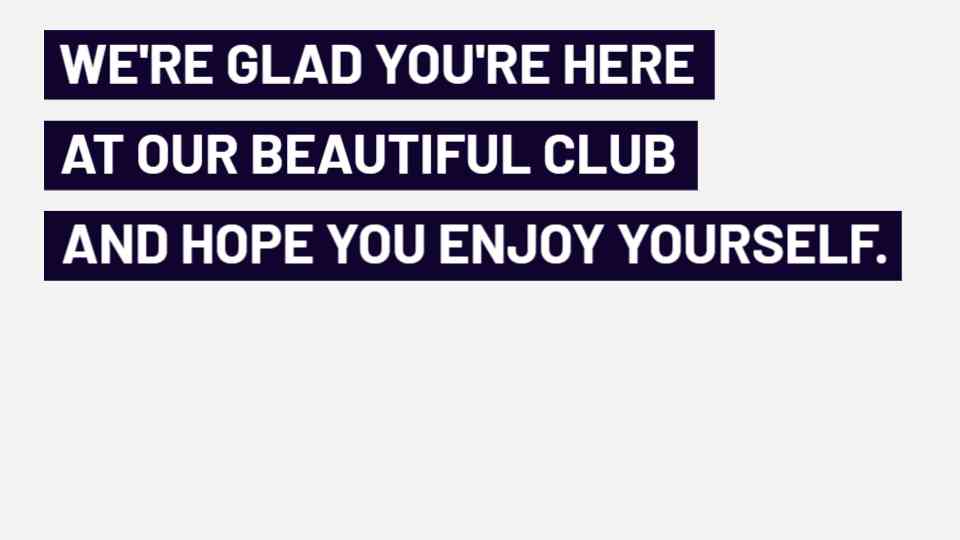 Club Welcome Message Display