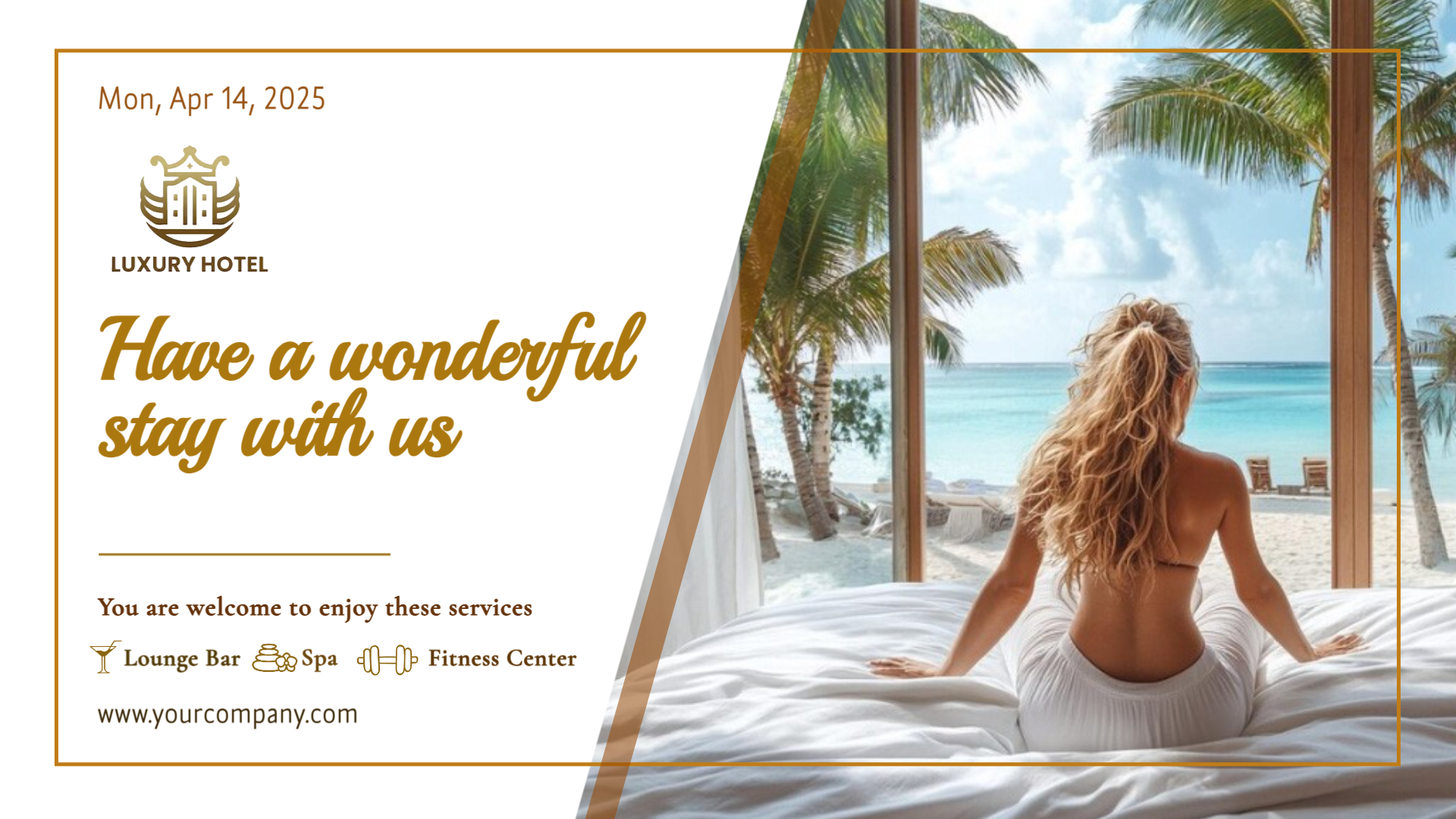 Hotel Welcome Board Template – Spa, Lounge & Fitness Info