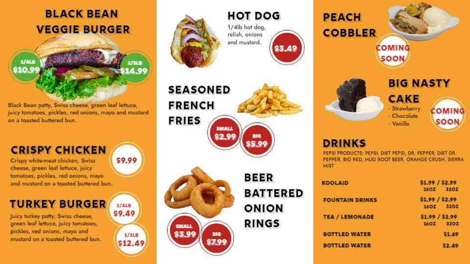 Ultimate Burger & Comfort Food Menu