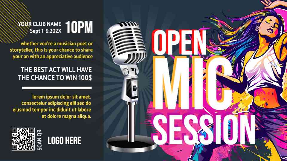 Open Mic Event Announcement Template